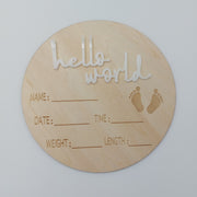 Houten mijlpaalkaart 'Hello World' kleur - Studio Blooming