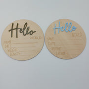 HOUTEN MIJLPAALKAART 'HELLO WORLD' KLEUR - Studio Blooming